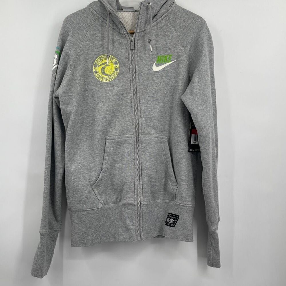 Nike Heather Gray Surf College Cup San Diego California Zip Up Hoodie Large NWT